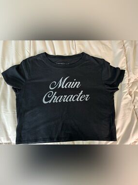 Main Character Crop Tee in black size Medium